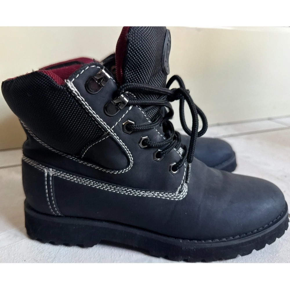 Tommy Hilfiger Black & Red Combat Boots